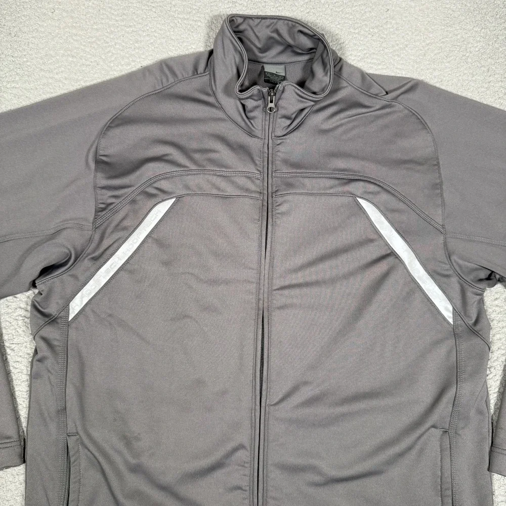 Nike Track Jacket Mens Large‎ Gray Hooptec Full Zip Basketball Pockets Warm Up
